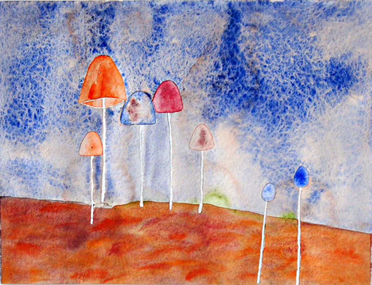 Die Warnung der Pilze, Aquarell by © Ingrid Gans